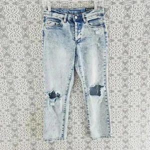 Blank NYC Button Fly Distressed Crop Women's Jeans Light wash 25